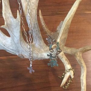 Cross necklace and bracelet set